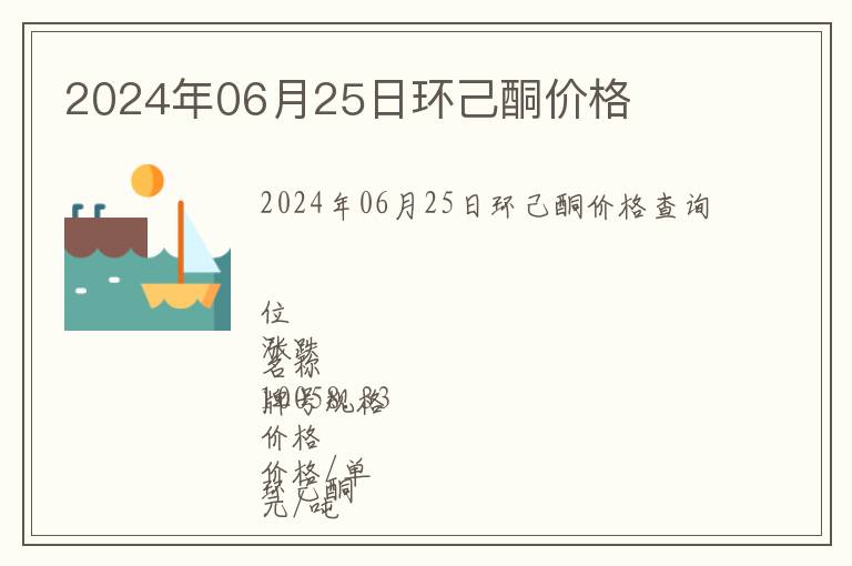 2024年06月25日環己酮價格