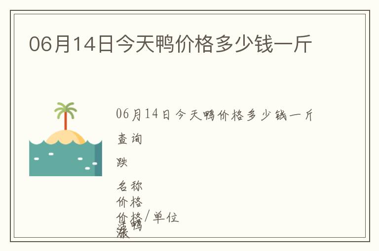 06月14日今天鴨價格多少錢一斤