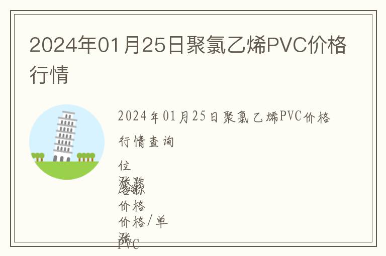 2024年01月25日聚氯乙烯PVC價格行情