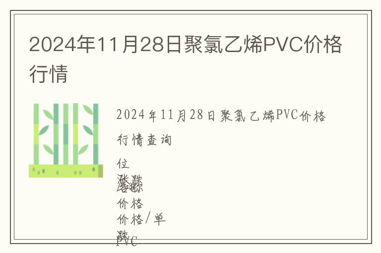 2024年11月28日聚氯乙烯PVC價(jià)格行情