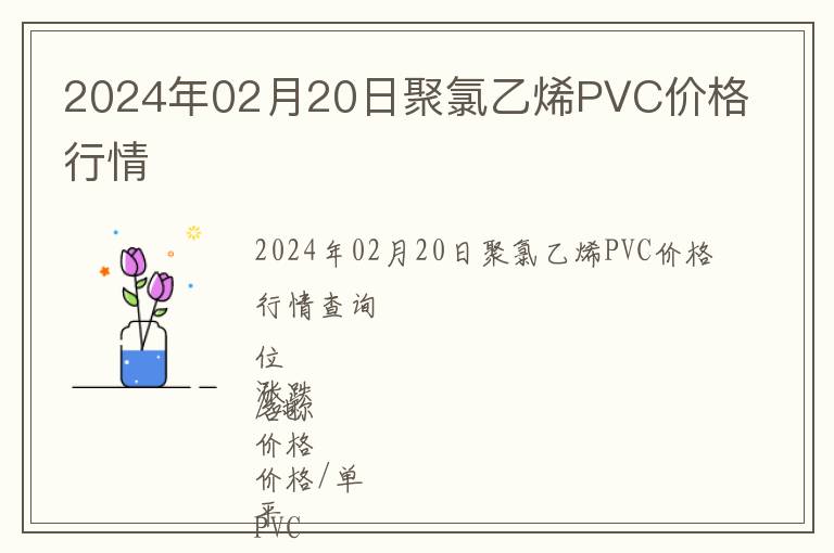 2024年02月20日聚氯乙烯PVC價格行情