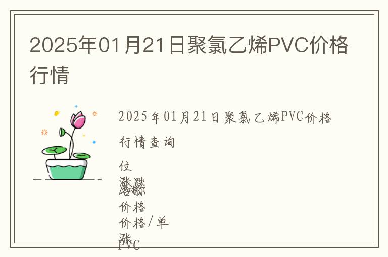2025年01月21日聚氯乙烯PVC價格行情