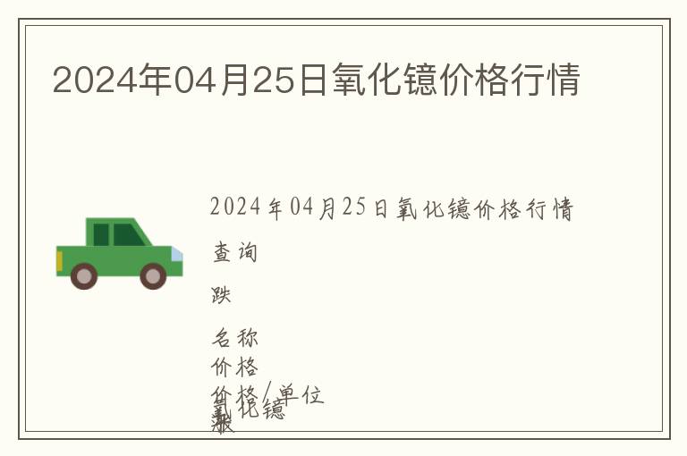 2024年04月25日氧化鐿價格行情