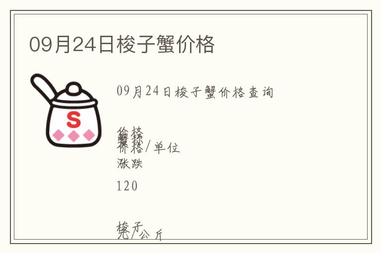 09月24日梭子蟹價格