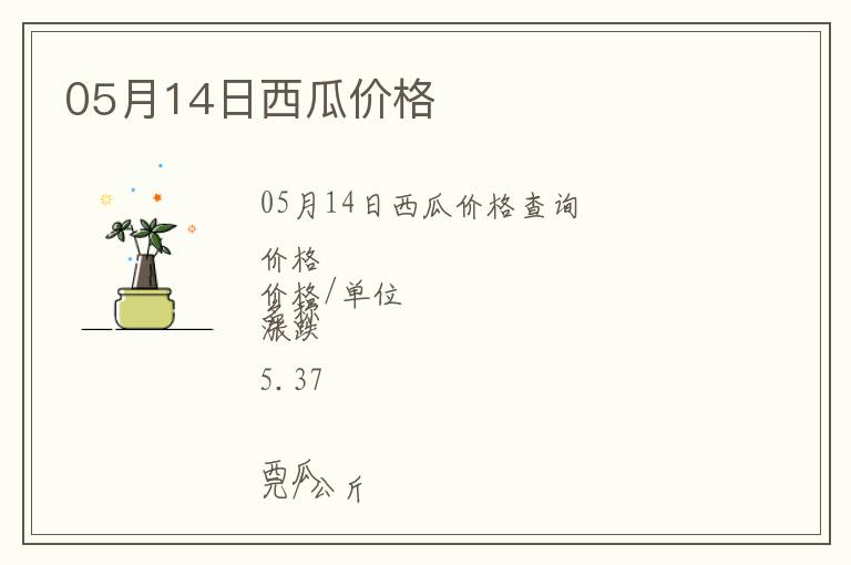 05月14日西瓜價格