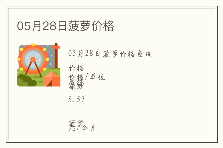05月28日菠蘿價格