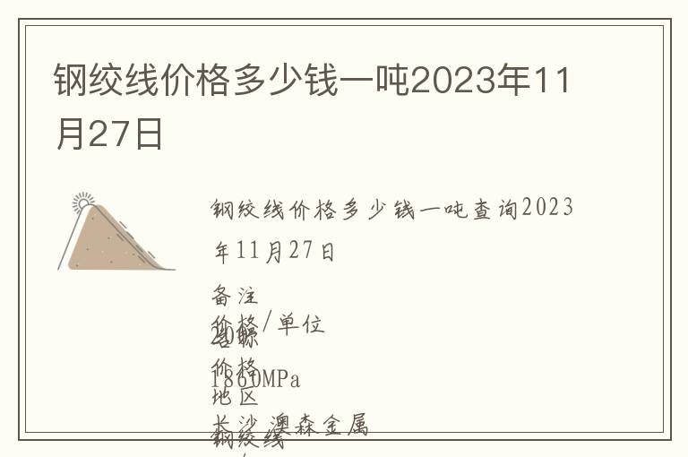 鋼絞線價格多少錢一噸2023年11月27日