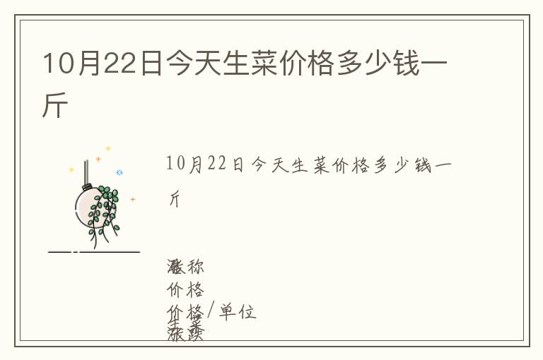 10月22日今天生菜價格多少錢一斤