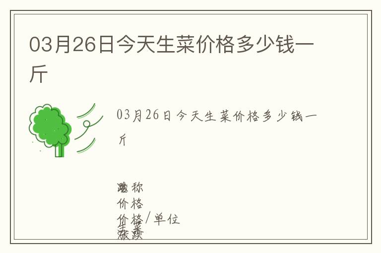03月26日今天生菜價格多少錢一斤