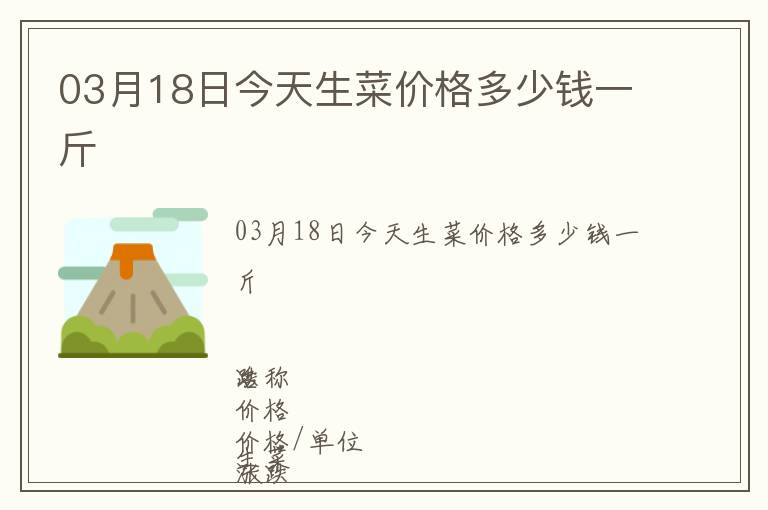 03月18日今天生菜價格多少錢一斤