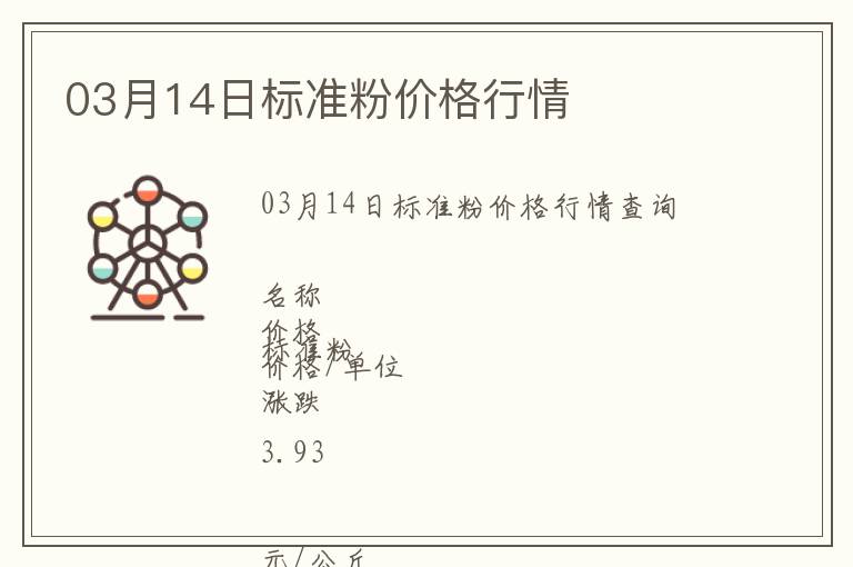 03月14日標準粉價格行情