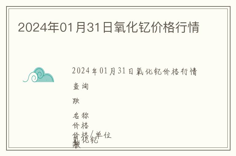 2024年01月31日氧化釔價格行情
