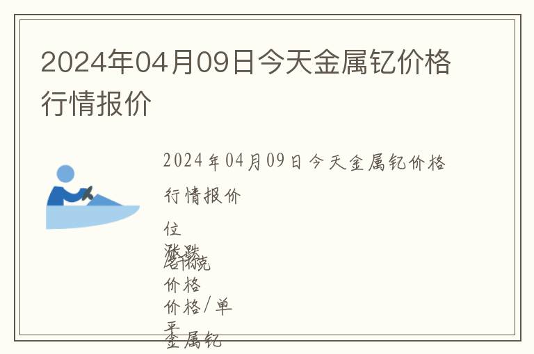 2024年04月09日今天金屬釔價格行情報價