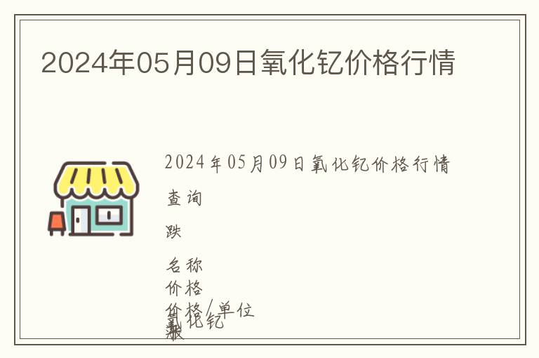 2024年05月09日氧化釔價(jià)格行情