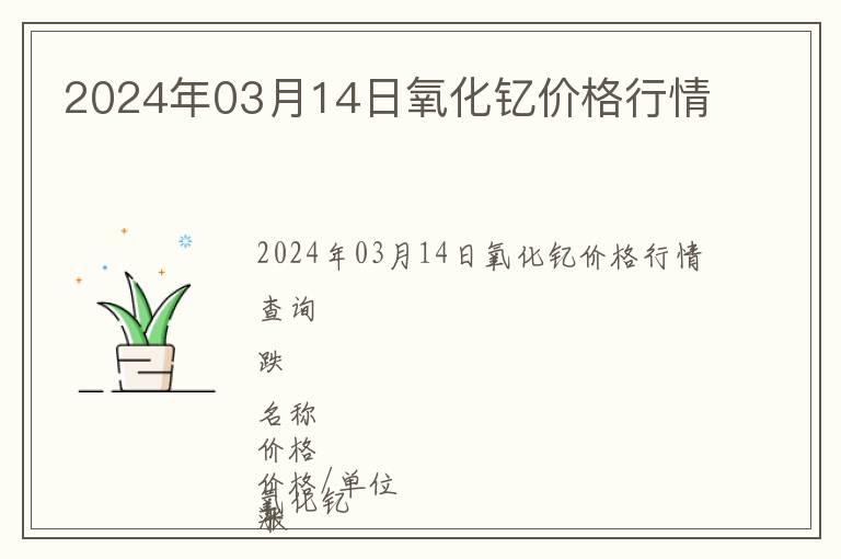 2024年03月14日氧化釔價(jià)格行情