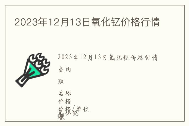 2023年12月13日氧化釔價(jià)格行情