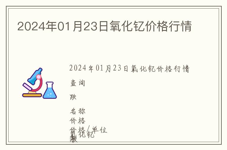 2024年01月23日氧化釔價格行情