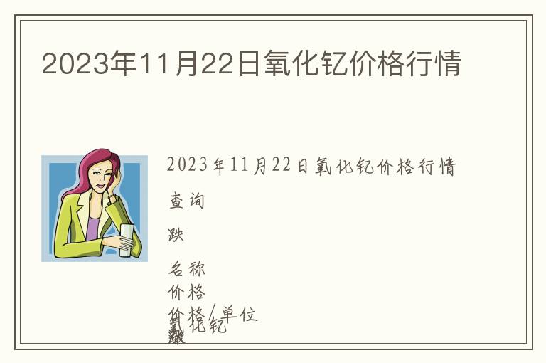 2023年11月22日氧化釔價(jià)格行情