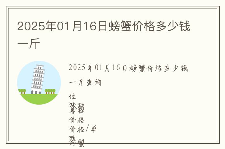 2025年01月16日螃蟹價(jià)格多少錢一斤