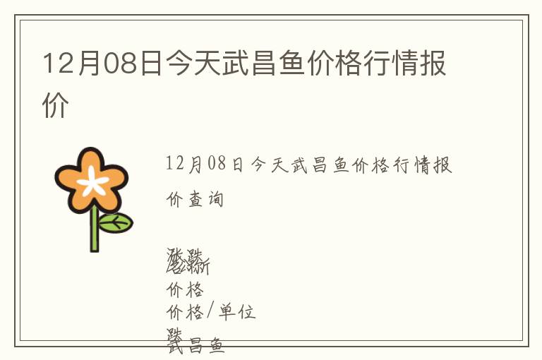 12月08日今天武昌魚價格行情報價