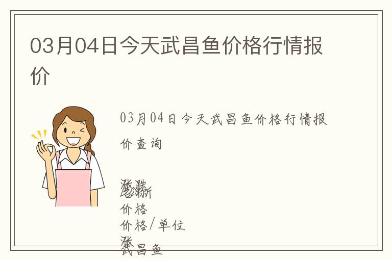 03月04日今天武昌魚價格行情報價