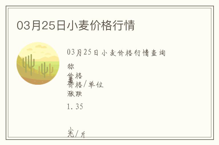 03月25日小麥價(jià)格行情