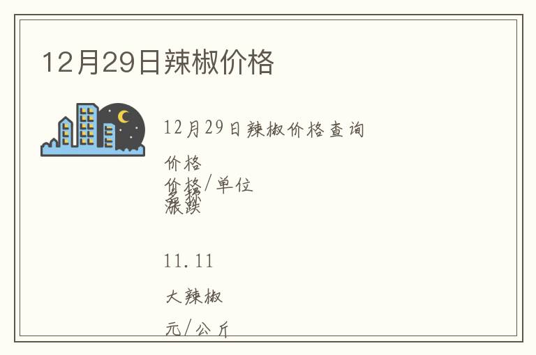 12月29日辣椒價格
