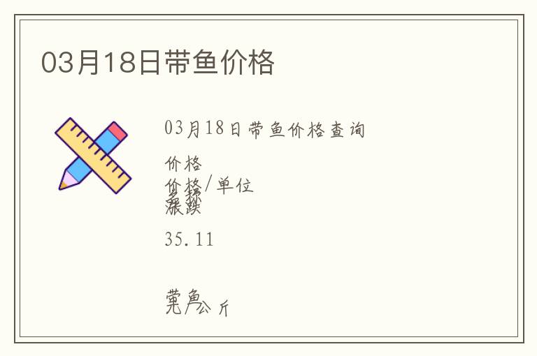 03月18日帶魚價格