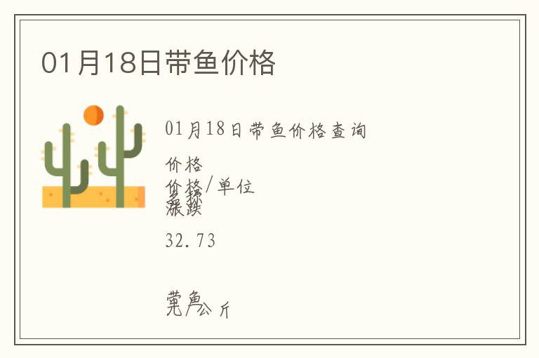 01月18日帶魚價(jià)格