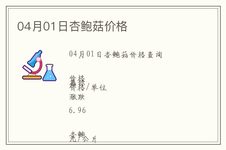 04月01日杏鮑菇價(jià)格