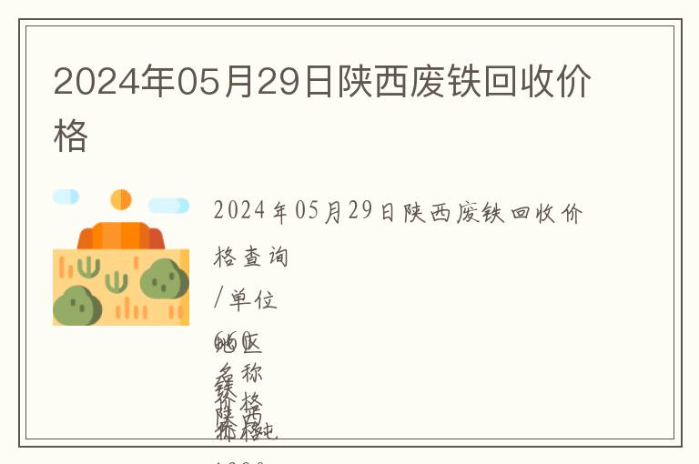 2024年05月29日陜西廢鐵回收價(jià)格