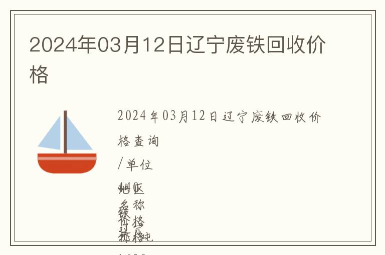 2024年03月12日遼寧廢鐵回收價格