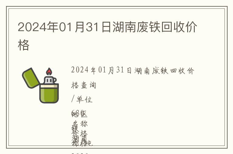 2024年01月31日湖南廢鐵回收價(jià)格