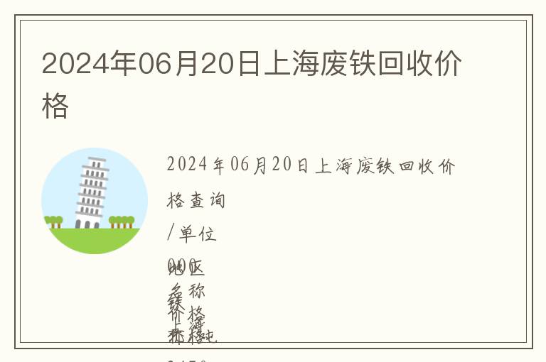 2024年06月20日上海廢鐵回收價(jià)格