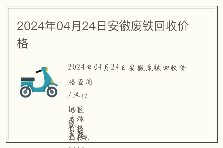2024年04月24日安徽廢鐵回收價(jià)格