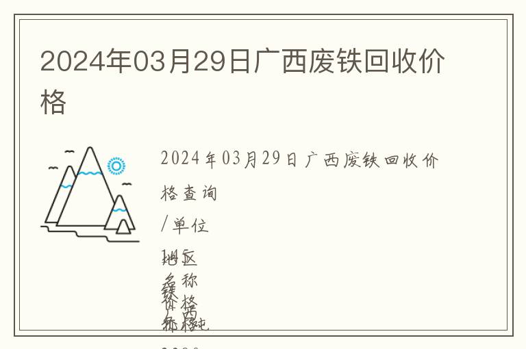 2024年03月29日廣西廢鐵回收價格