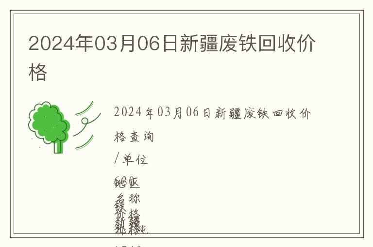 2024年03月06日新疆廢鐵回收價(jià)格