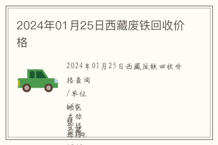 2024年01月25日西藏廢鐵回收價(jià)格