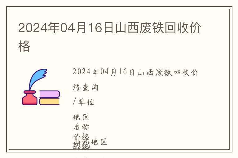 2024年04月16日山西廢鐵回收價格