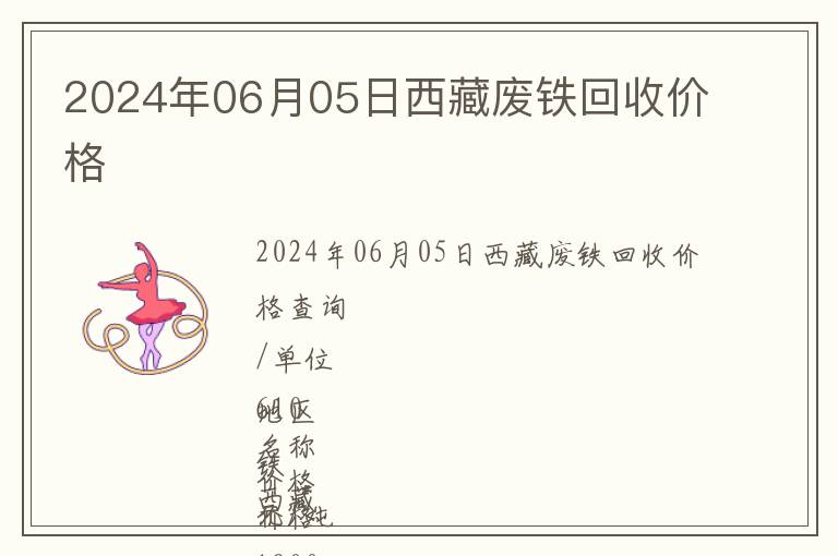 2024年06月05日西藏廢鐵回收價格