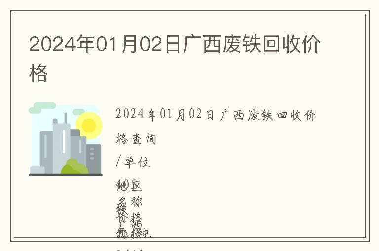 2024年01月02日廣西廢鐵回收價格