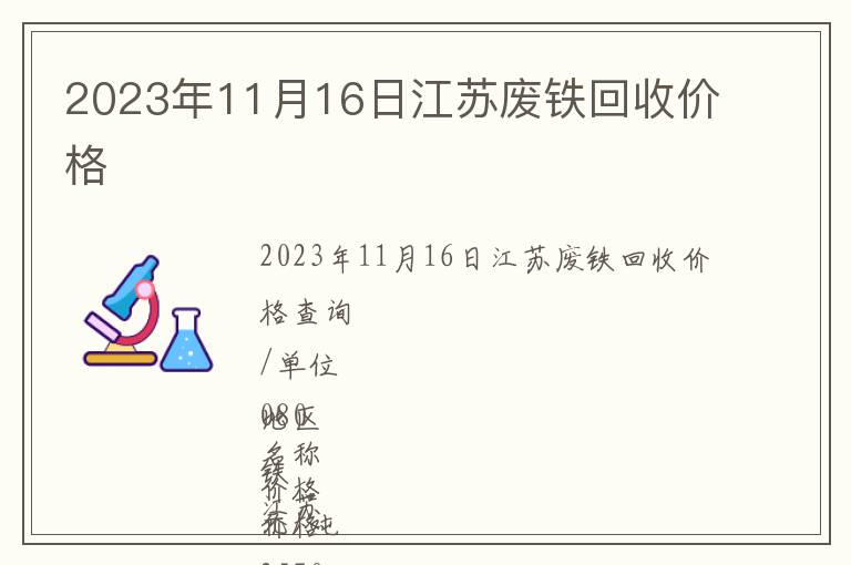 2023年11月16日江蘇廢鐵回收價格