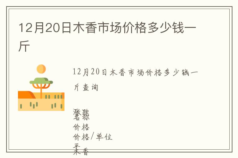 12月20日木香市場價(jià)格多少錢一斤