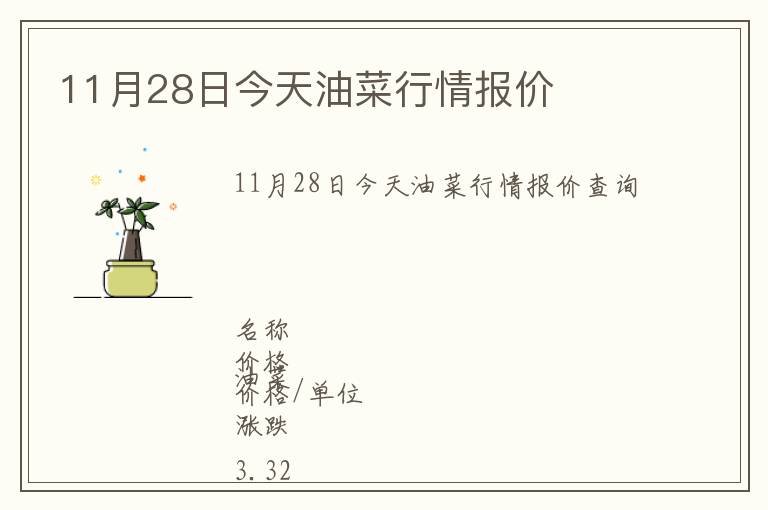 11月28日今天油菜行情報價