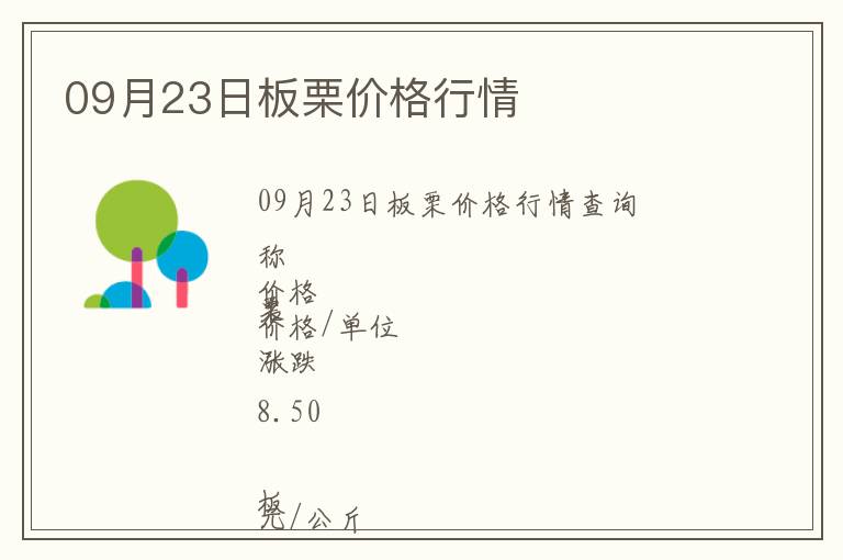 09月23日板栗價格行情