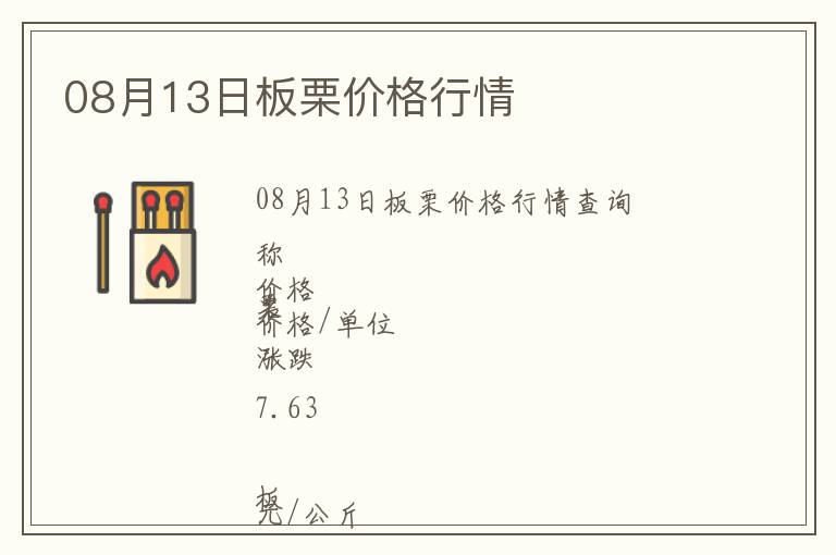 08月13日板栗價格行情