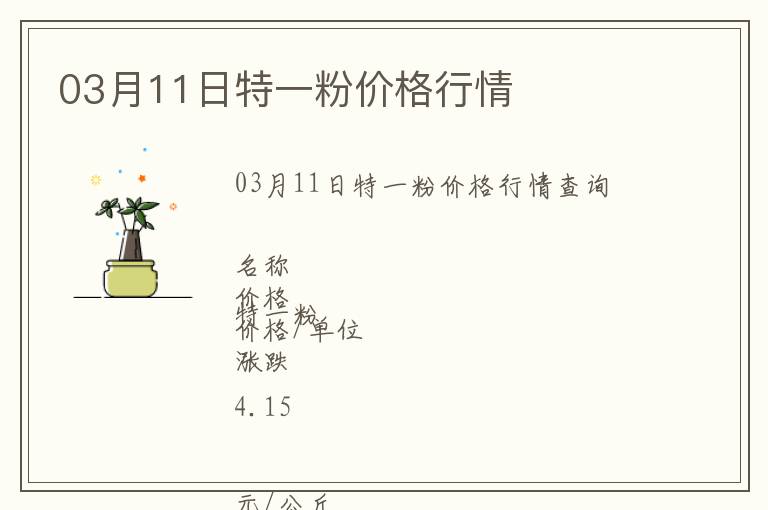 03月11日特一粉價(jià)格行情