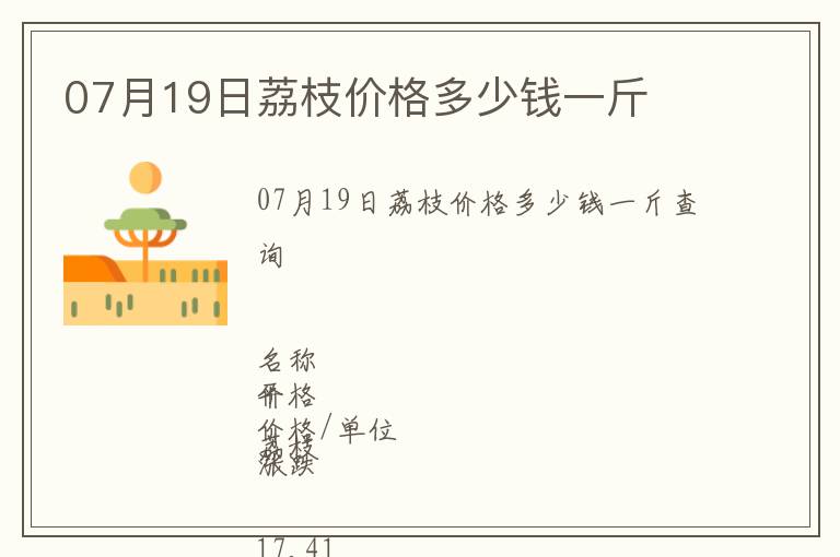07月19日荔枝價格多少錢一斤
