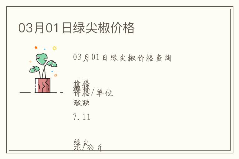 03月01日綠尖椒價格