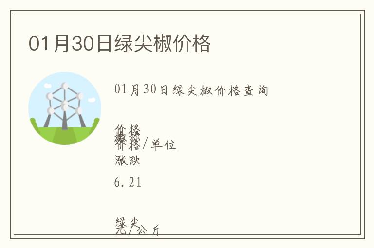 01月30日綠尖椒價格